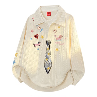 查尔斯桃心学院风假两件卫衣套装男女秋冬季新款宽松直筒长裤子潮