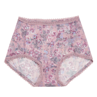 爱比娜中国风红色大码蕾丝三角内裤女胖mm网纱高弹力高开叉TMC136