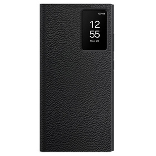 真皮智能视窗适配三星GALAXY s24ultra手机壳全包防摔休眠唤醒s23ultra免翻盖接听可插卡保护套高级商务男士