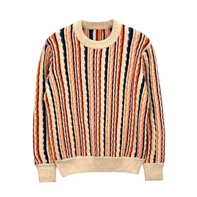 套头针织衫圆领麻花毛衣复古文艺