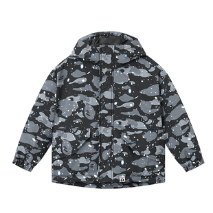 多多家男童棉服外套防水2025新款秋冬季儿童男孩迷彩满印棉衣冬装