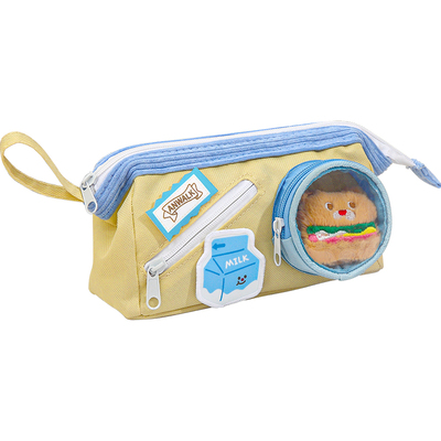 送玩偶！撞色笔袋2026新款大容量