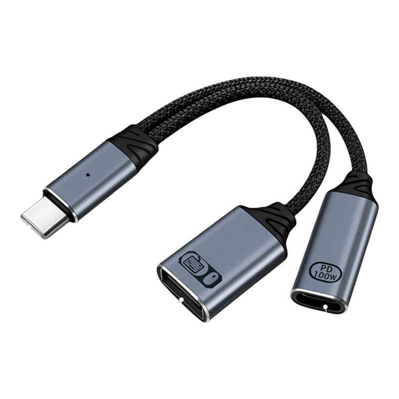 USB头戴式耳机充电转接头二合一