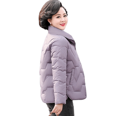 妈妈冬装棉服中年女装短款女时尚