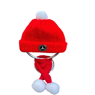 奔驰E奔驰S爆款车立标帽子小红帽圣诞帽装饰可爱网红圣诞摆件挂件