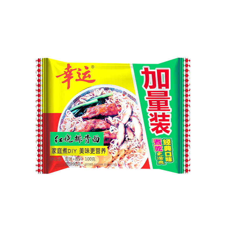 幸运方便面红烧整箱袋装100g