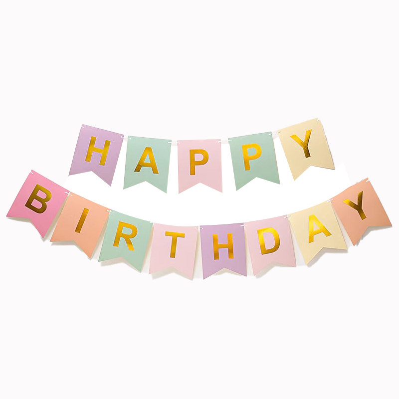 烘焙蛋糕装饰彩旗横幅生日快乐