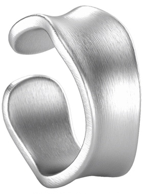 简约纯银C型磨砂男士戒指