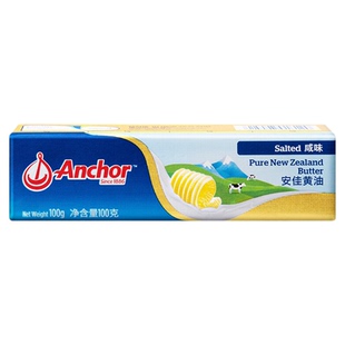 安佳淡味黄油棒100g*5根 动物性淡味黄油块家用牛排饼干面包
