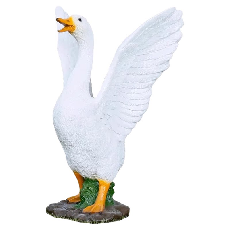 仿真白鸭子模型摆件玻璃钢