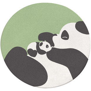 大江地毯客厅2026新款卧室床边毯子房间圆形熊猫加厚耐脏毛绒地垫