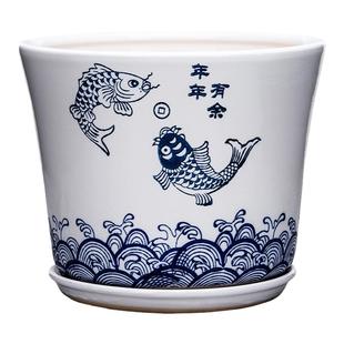 陶瓷花盆清仓处理大码简约家用大口径兰花蝴蝶兰多肉陶土花盆特价