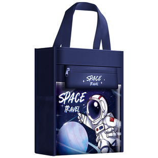 卡通可爱补习袋小学生手提拎包大容量熊猫手提袋仿帆布补课袋儿童学习袋科目袋男孩女孩高颜值收纳袋学习用品