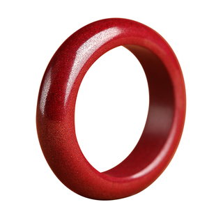 极阳高纯度朱砂戒指男女款素圈红指环本命年小众尾戒情侣闺蜜对戒