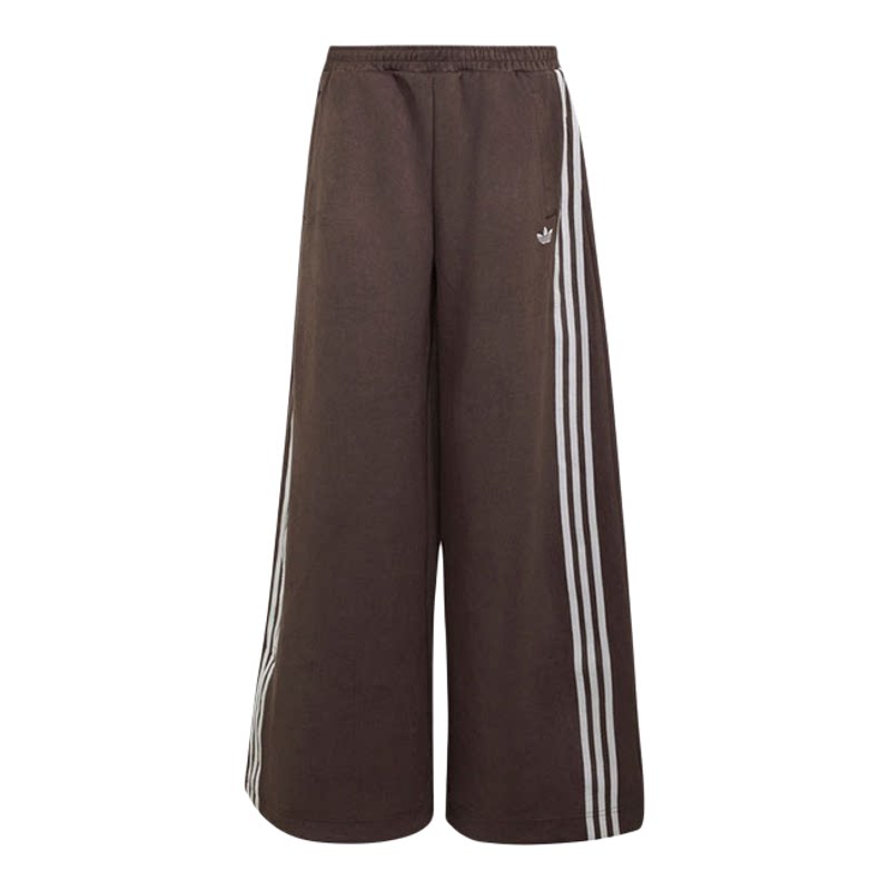 三叶草女裤复古仿麂皮阔腿长裤