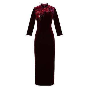 名兰世家妈妈婚宴旗袍礼服新中式改良日常可穿喜婆婆婚礼装连衣裙