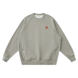 warmtrees双层错开螺纹领卫衣男2025年新款卫衣秋冬纯色卫衣