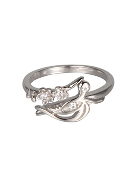 925银天官赐福对戒 古风情侣花瓣可调节戒指 谢怜花城