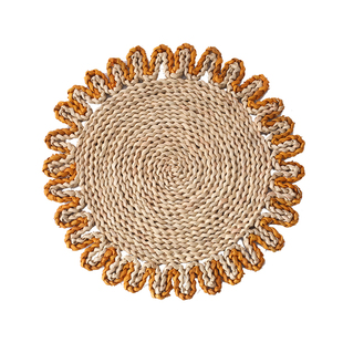 象有秘密日式玉米皮餐垫草编防烫隔热家用创意花朵垫子耐高温锅垫