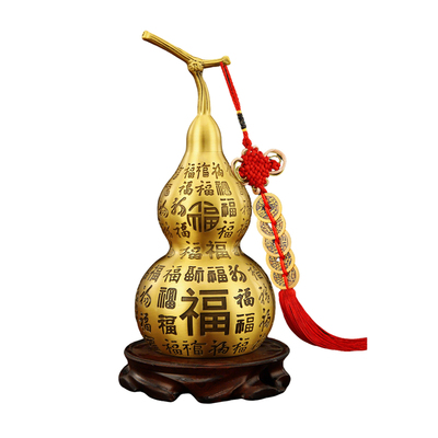 纯黄铜百福葫芦摆件开盖胡葫