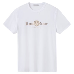 【专柜同款】Raidy Boer/雷迪波尔夏季男装烫钻字母短袖T恤7012