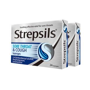 【自营】Strepsils使立消润喉糖薄荷味咳嗽润嗓咽喉痛讲师24粒*2