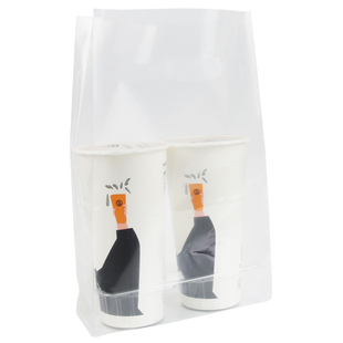 奶茶袋两杯托四杯托六杯托高透打包袋四指袋加厚高压袋100只