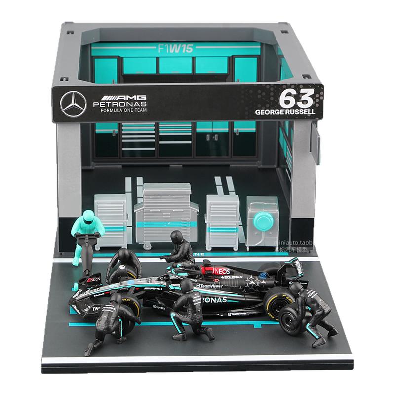 F1维修站P房模型人偶赛车场景