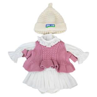 55厘米重生娃娃衣服套装仿真娃娃婴儿洋娃娃换装连衣裙三件套正品