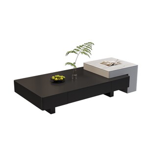 2024新款现代风极简意式茶几桌轻奢高级感客厅家用岩板黑白茶几桌