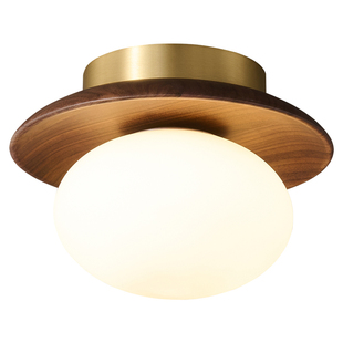 北美黑胡桃木阳台灯走廊过道衣帽间入户玄关连廊楼梯间木质吸顶灯