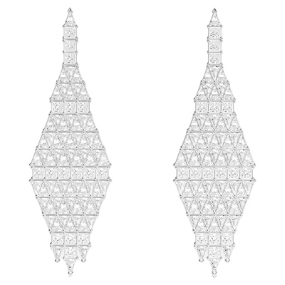 [杨紫同款]APM MonacoArt Deco垂坠耳环女银白色耳饰几何礼物新品