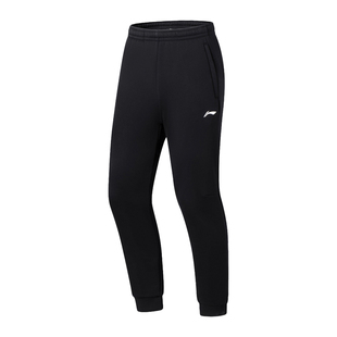 李宁加绒裤子男款运动裤2025新款冬季青少年加厚束脚卫裤长裤男士