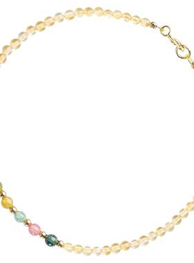 极细2mm黄水晶手链招财转运珠