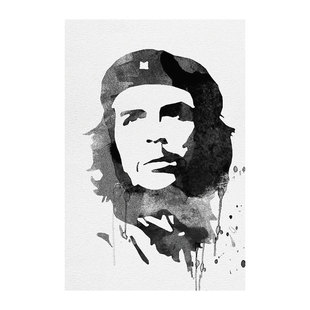 切格瓦拉雪茄吧黑白挂画名人画像格瓦拉抽雪茄抽烟海报酒吧装饰画