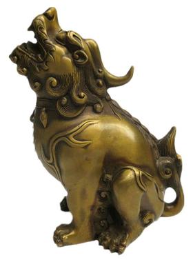 黄铜复古风朝天望君归龙子摆件