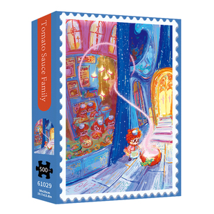 TKX《番茄酱家族》拼图500片成人版拉丝闪粉工艺分包益智拼装玩具