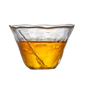 佐佐木八千代窑锤目纹水晶品茗杯