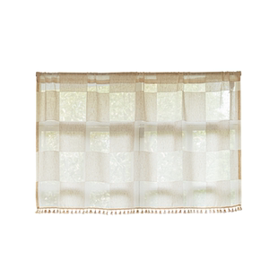 美式日式厨房纱帘半帘短帘卧室阳台飘窗门帘窗户遮挡帘魔术贴窗帘