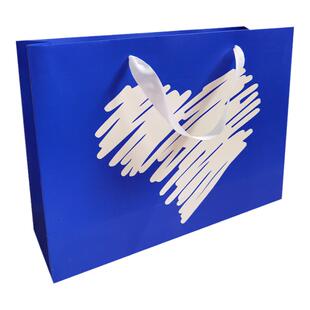 ins克莱因蓝爱心手提袋加厚衣服服装店袋子网红礼品购物包装定制