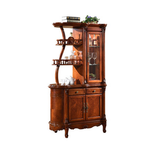 美式实木入户客厅玄关隔断柜间厅柜鞋柜一体欧式进门双面屏风酒柜