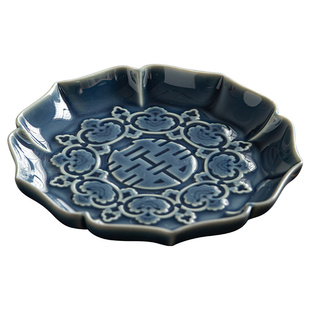 中式喜饼盘点心盘订婚甜品台摆盘糕点盘陶瓷茶点盘水果盘家用托盘