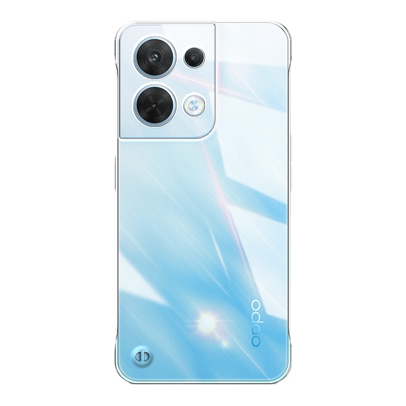 适用opporeno10手机壳oppo无边框reno10pro透明硬壳9超薄8半包7防摔6保护套5k新款5g曲面屏4se男款pro+全包十