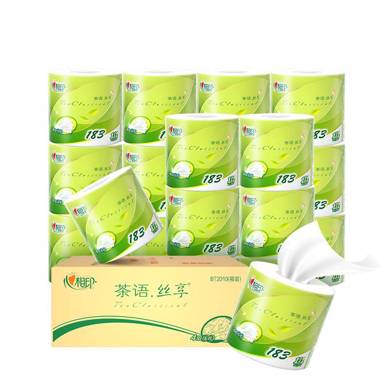 心相印茶语丝享4层183克20卷茶叶压花卷筒纸箱装