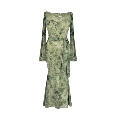 Babes【浮生若梦】大码微胖收腰包臀显瘦蕾丝网纱设计款连衣裙女