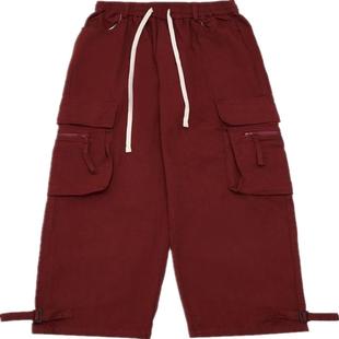 美式hiphop红色工装裤女秋冬嘻哈辣妹jazz爵士运动休闲裤子ins潮