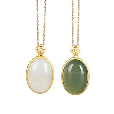 复古宫廷风蛋面无事牌椭圆几何女