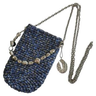 D.HOUSE原创手工编织朋克酷炫手提斜跨便携保温水杯套包 银色星球