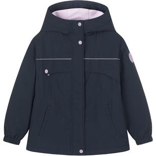 水孩儿女童外套加绒收腰秋冬装中大童三防连帽上衣儿童防风衣