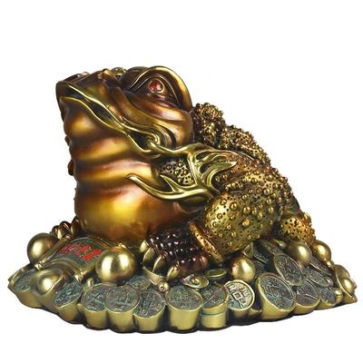 纯铜金蟾摆件大号三足蟾蜍金蝉